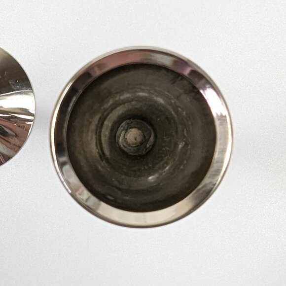 Arthur Salm Solingen Germany Vintage 1960s MCM Silver Candlesticks Set of 2 - Picture 5 of 6